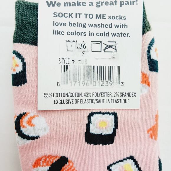 Sock It To Me Crew Women Boy Sushi Nigiri California Roll Tuna Shrimp NWT NEW - Picture 3 of 10